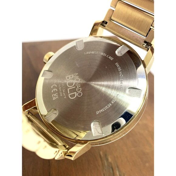 Movado Men's Watch 3600508 Bold Swiss Quartz Gold Tone Stainless Steel 40mm - Picture 7 of 14